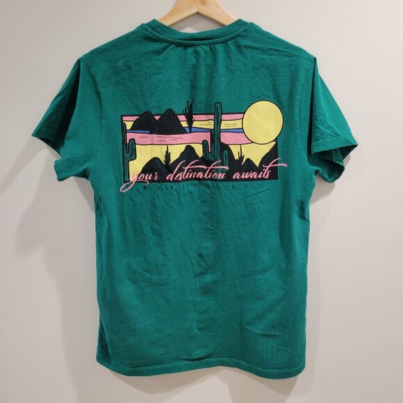 Boxy Thick T-shirt with Script "Your Destination Awaits - Wanderlust" by Topshop - Picture 1 of 4